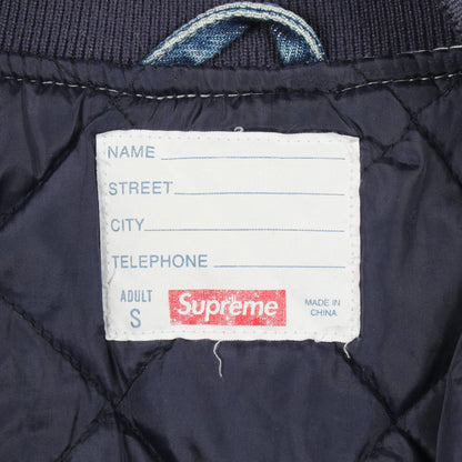 Washed Knockout Denim Varsity Jacket デニムジャケット コットン インディゴブルー シュプリーム アウター Supreme