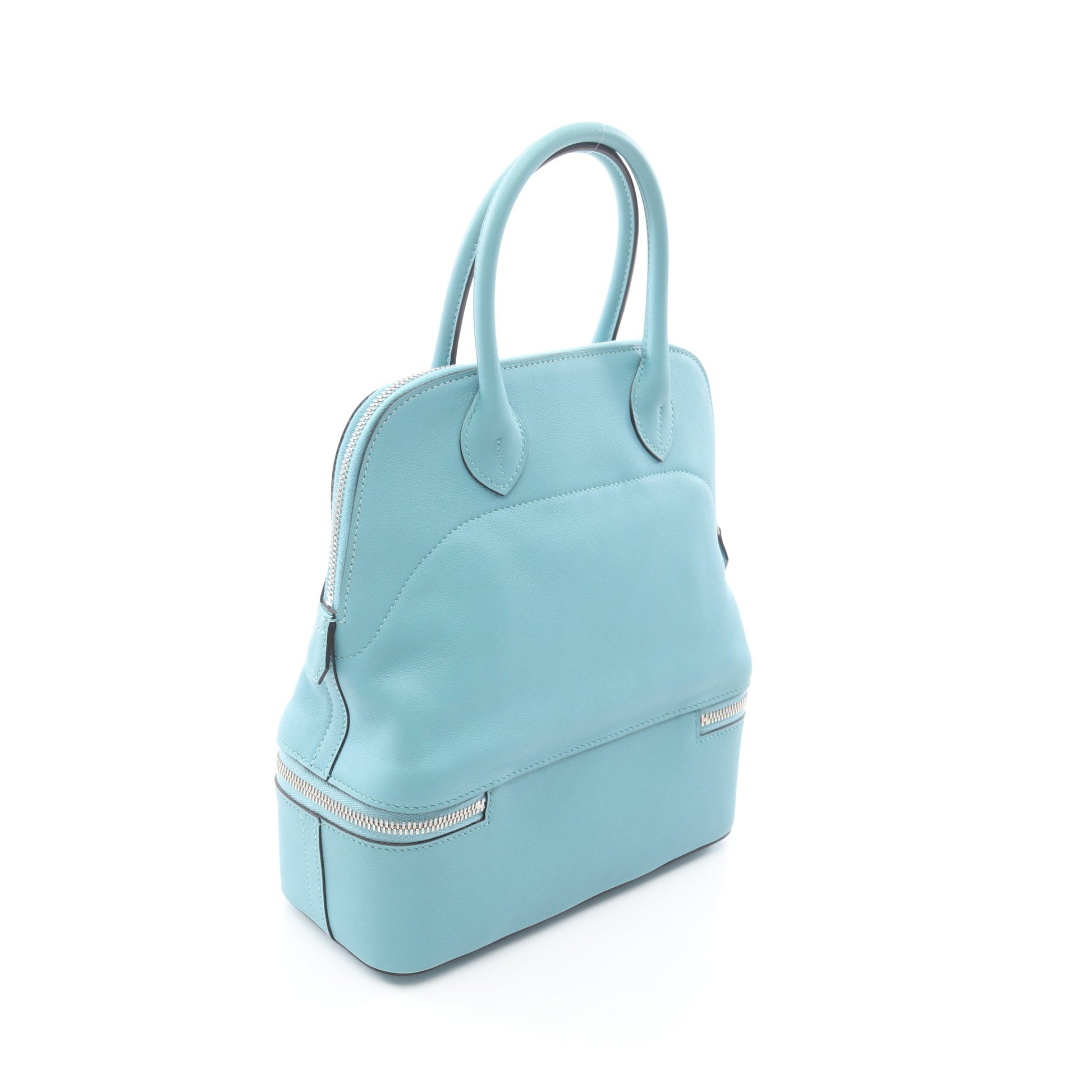 ボリードスクレ ブルーアトール ハンドバッグ ヴォースイフト ライトブルー シルバー金具 T刻印 エルメス バッグ HERMES