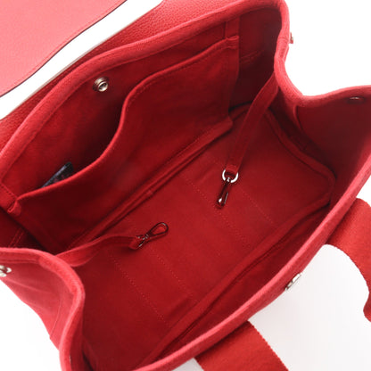 ヴァルパライソPM ハンドバッグ トワルシェブロン ヴァッシュリエジェ レッド シルバー金具 □J刻印 エルメス バッグ HERMES