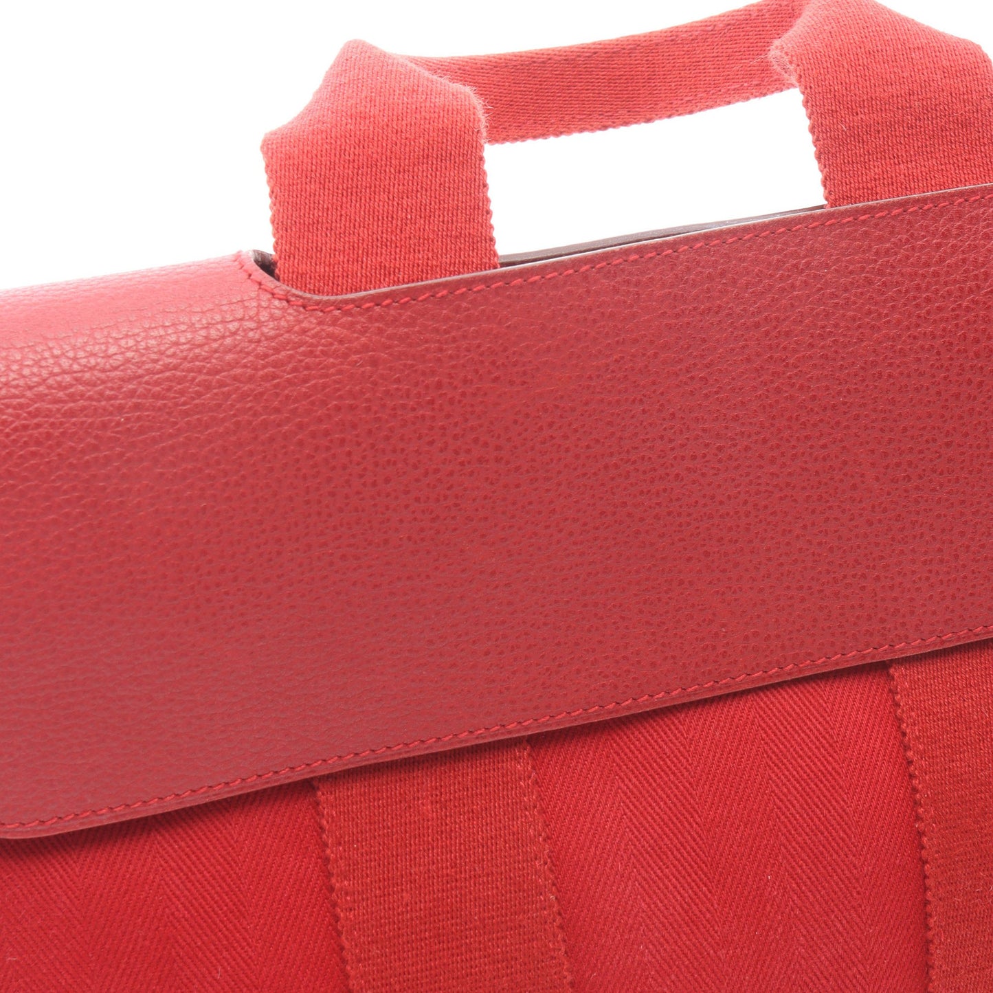 ヴァルパライソPM ハンドバッグ トワルシェブロン ヴァッシュリエジェ レッド シルバー金具 □J刻印 エルメス バッグ HERMES