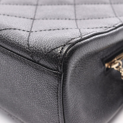 マトラッセ ハンドバッグ キャビアスキン ブラック ゴールド金具 シャネル バッグ CHANEL