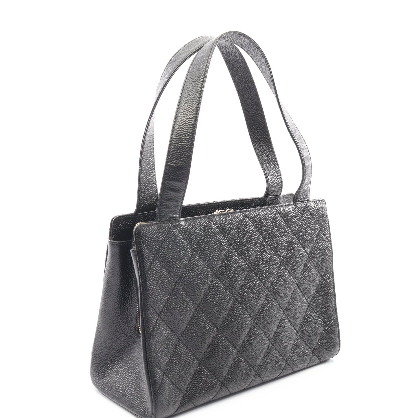 マトラッセ ハンドバッグ キャビアスキン ブラック ゴールド金具 シャネル バッグ CHANEL