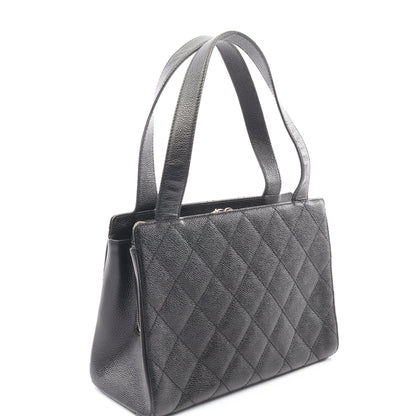 マトラッセ ハンドバッグ キャビアスキン ブラック ゴールド金具 シャネル バッグ CHANEL