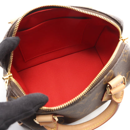 スピーディ バンドリエール 20 モノグラム ベージュ ハンドバッグ PVC レザー ブラウン 2WAY ルイヴィトン バッグ LOUIS VUITTON