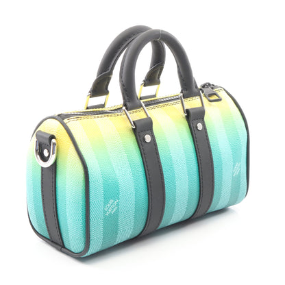 キーポル XS ダミエストライプ ハンドバッグ PVC レザー グリーン イエロー ブラック 2WAY ルイヴィトン バッグ LOUIS VUITTON