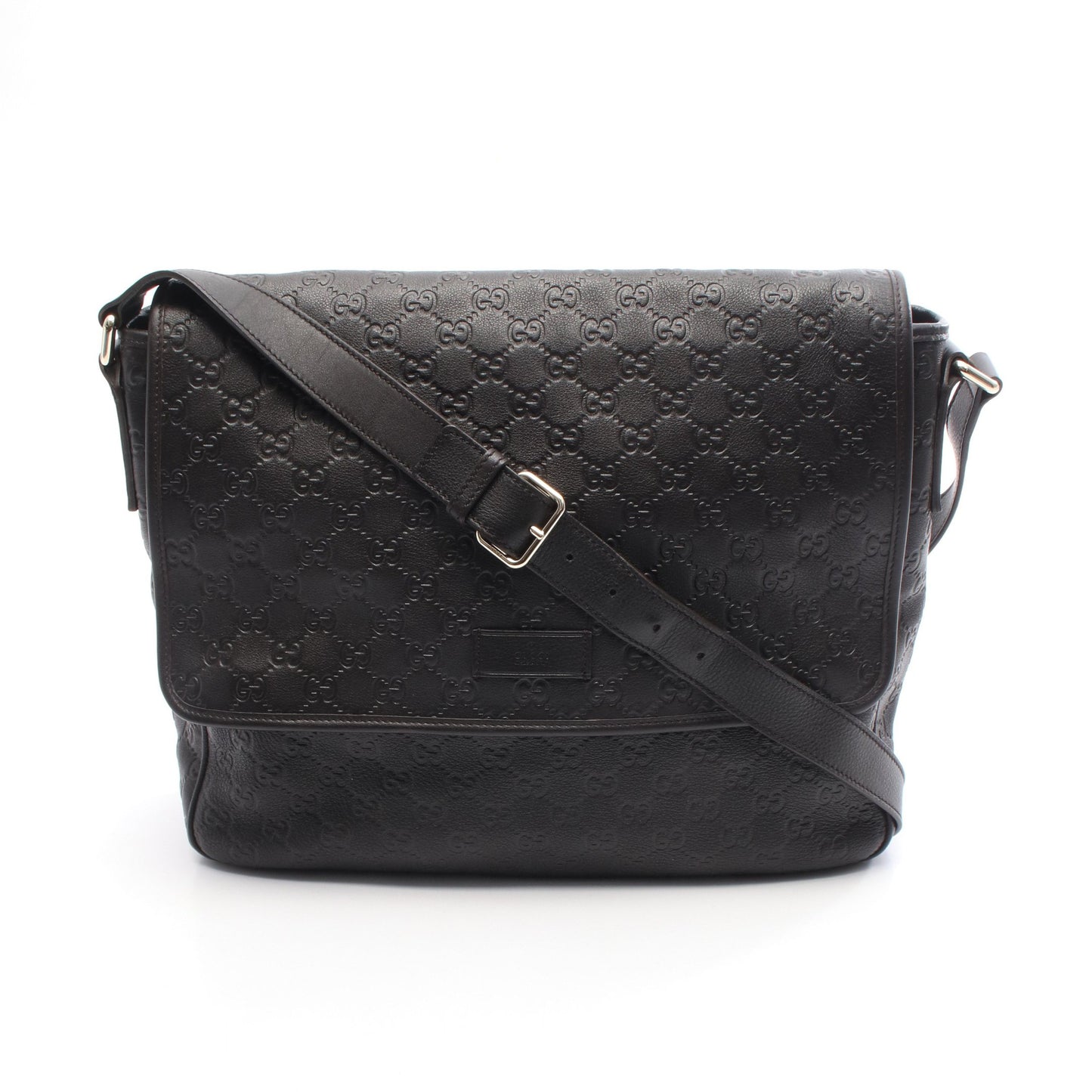 グッチシマ メッセンジャーバッグ ショルダーバッグ レザー ブラック グッチ バッグ GUCCI