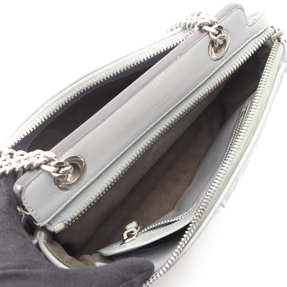 ドットコム クリック チェーンショルダーバッグ レザー ブルーグレー フェンディ バッグ FENDI