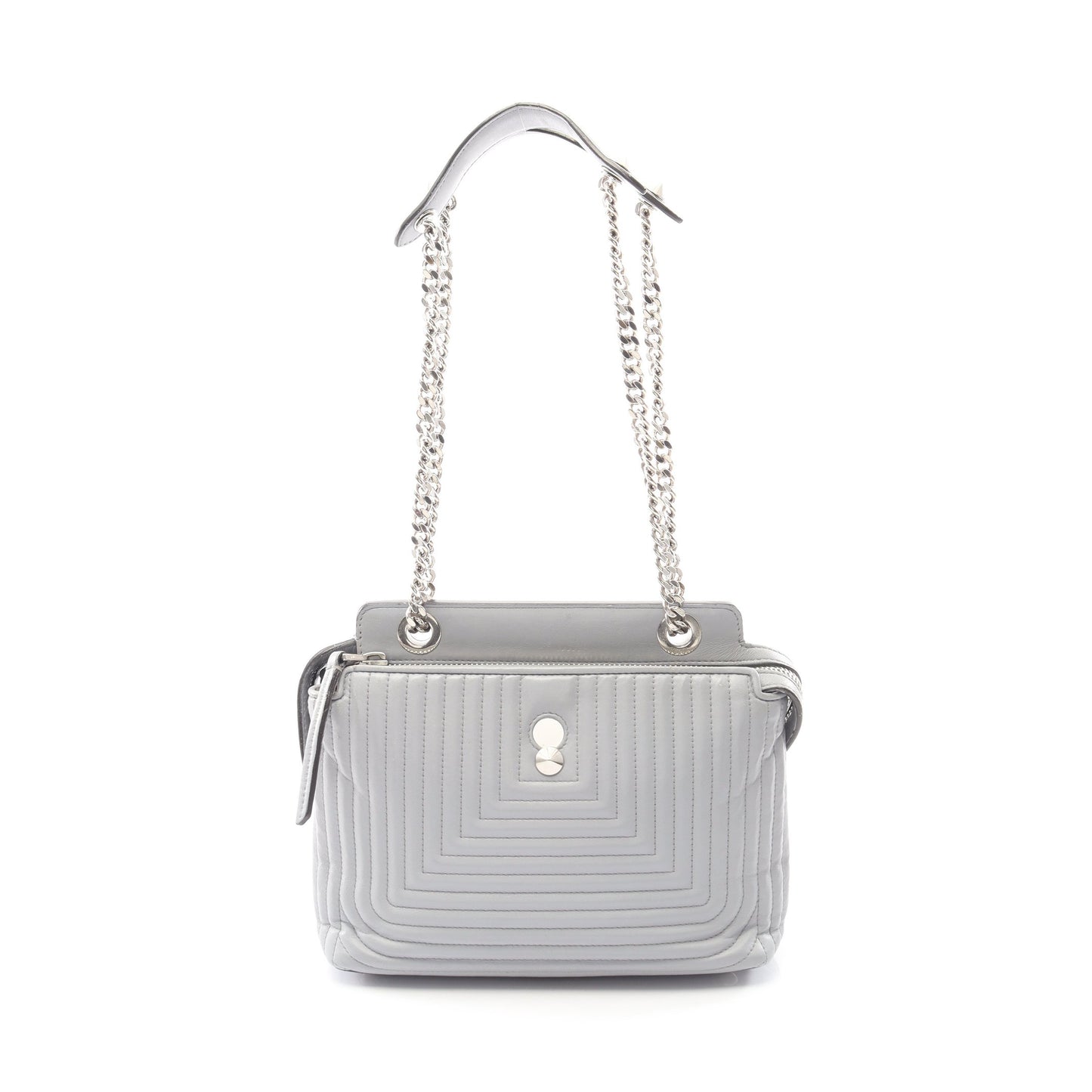 ドットコム クリック チェーンショルダーバッグ レザー ブルーグレー フェンディ バッグ FENDI