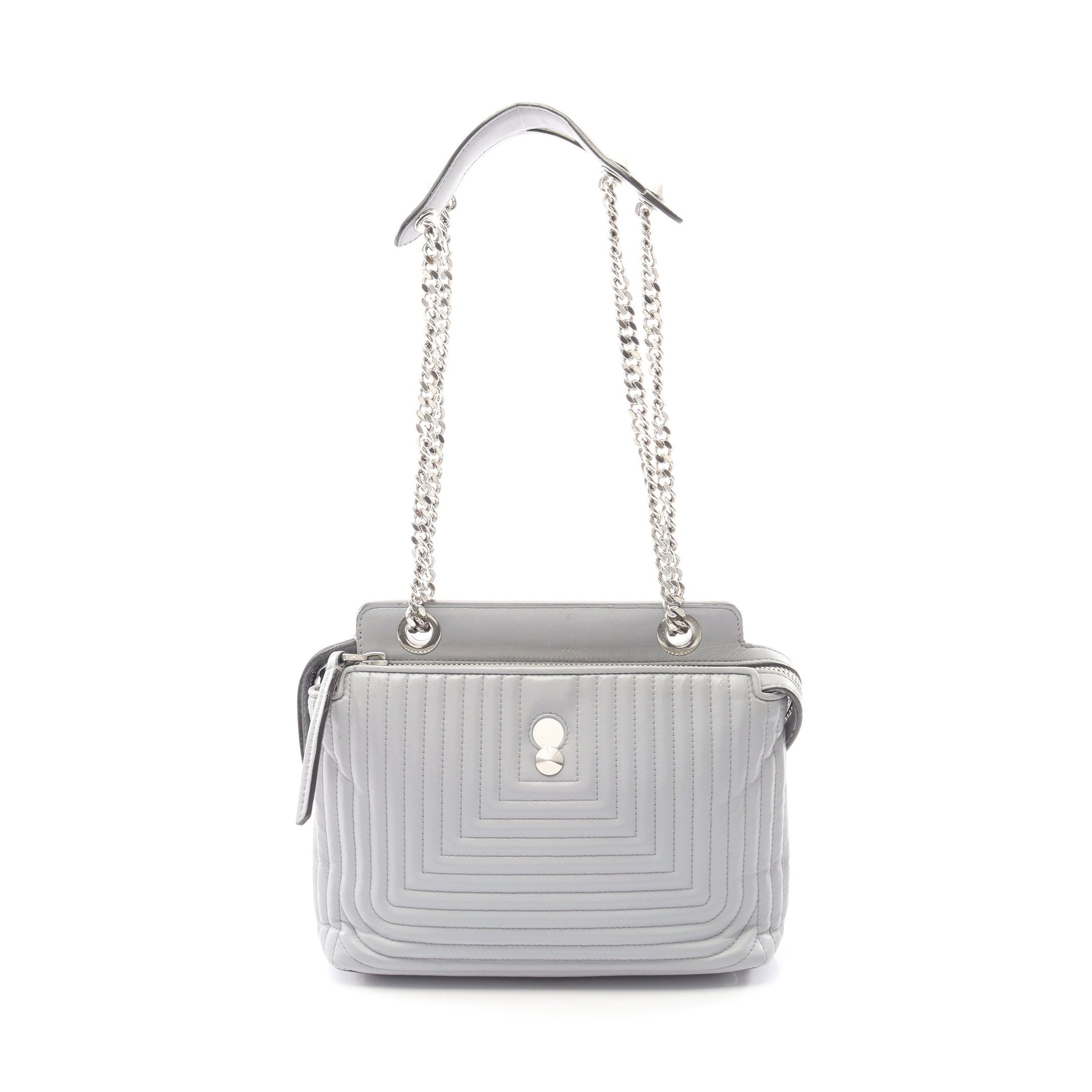 ドットコム クリック チェーンショルダーバッグ レザー ブルーグレー フェンディ バッグ FENDI