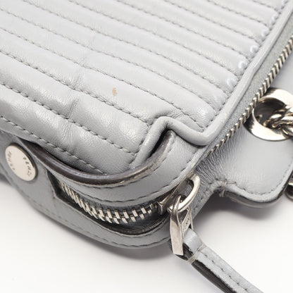 ドットコム クリック チェーンショルダーバッグ レザー ブルーグレー フェンディ バッグ FENDI