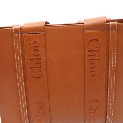 WOODY ウッディ ミディアム ショルダーバッグ トートバッグ レザー ブラウン クロエ バッグ Chloe