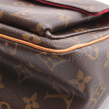 ヴィバシテPM モノグラム ショルダーバッグ PVC レザー ブラウン ルイヴィトン バッグ LOUIS VUITTON