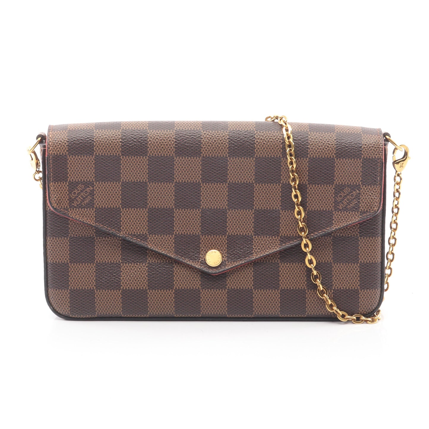 ポシェット フェリシー ダミエエベヌ チェーンウォレット PVC ブラウン ルイヴィトン バッグ LOUIS VUITTON