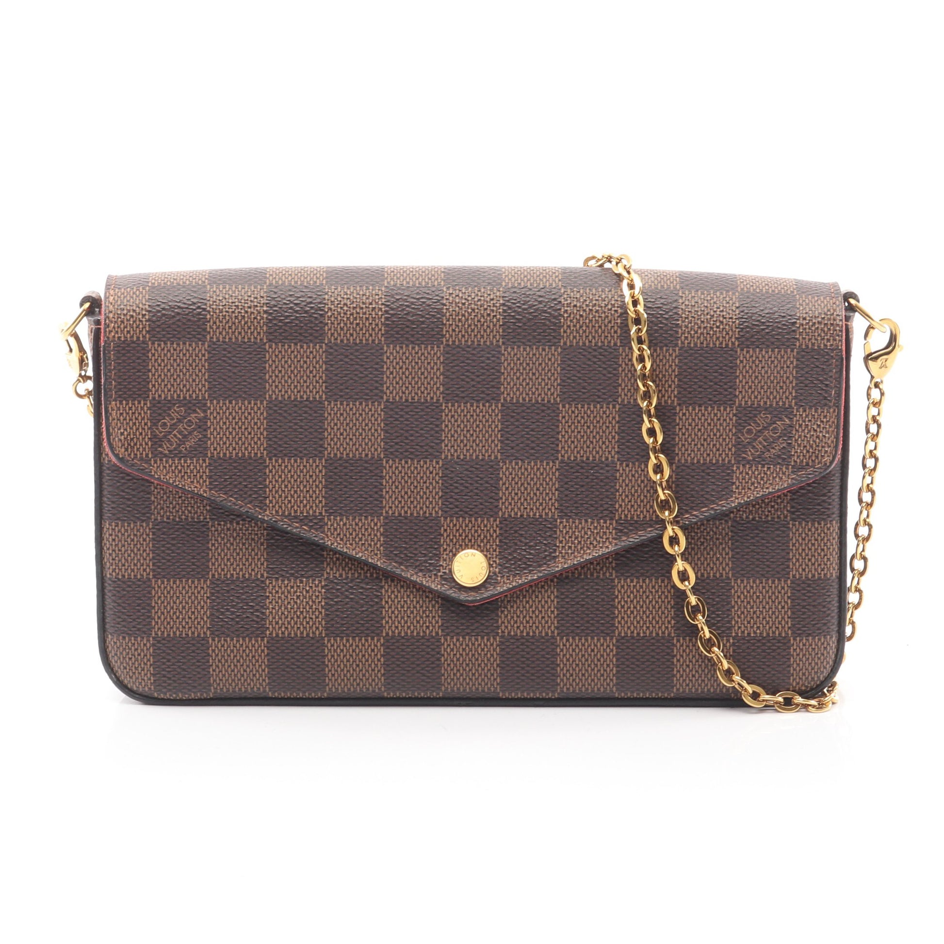ポシェット フェリシー ダミエエベヌ チェーンウォレット PVC ブラウン ルイヴィトン バッグ LOUIS VUITTON