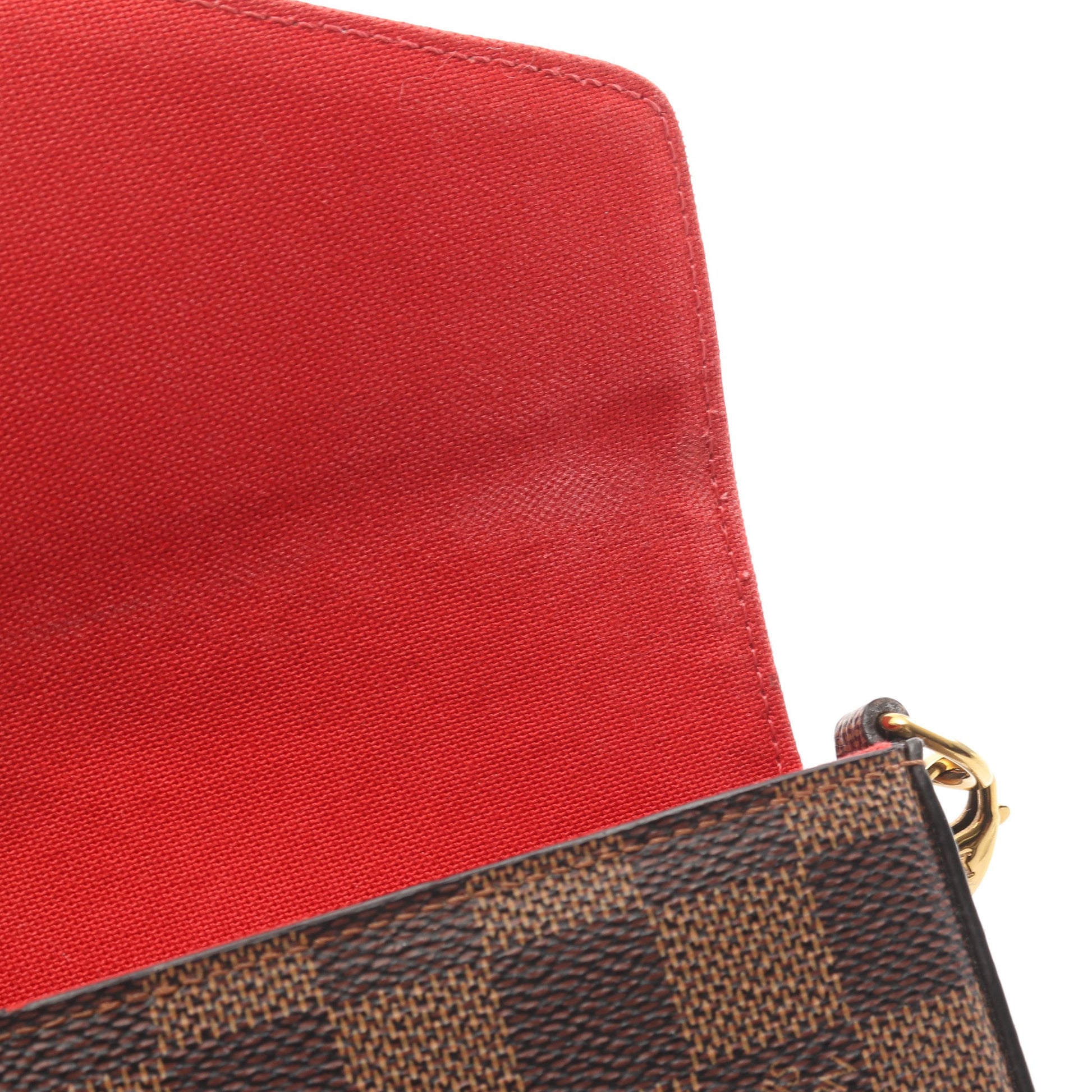 ポシェット フェリシー ダミエエベヌ チェーンウォレット PVC ブラウン ルイヴィトン バッグ LOUIS VUITTON