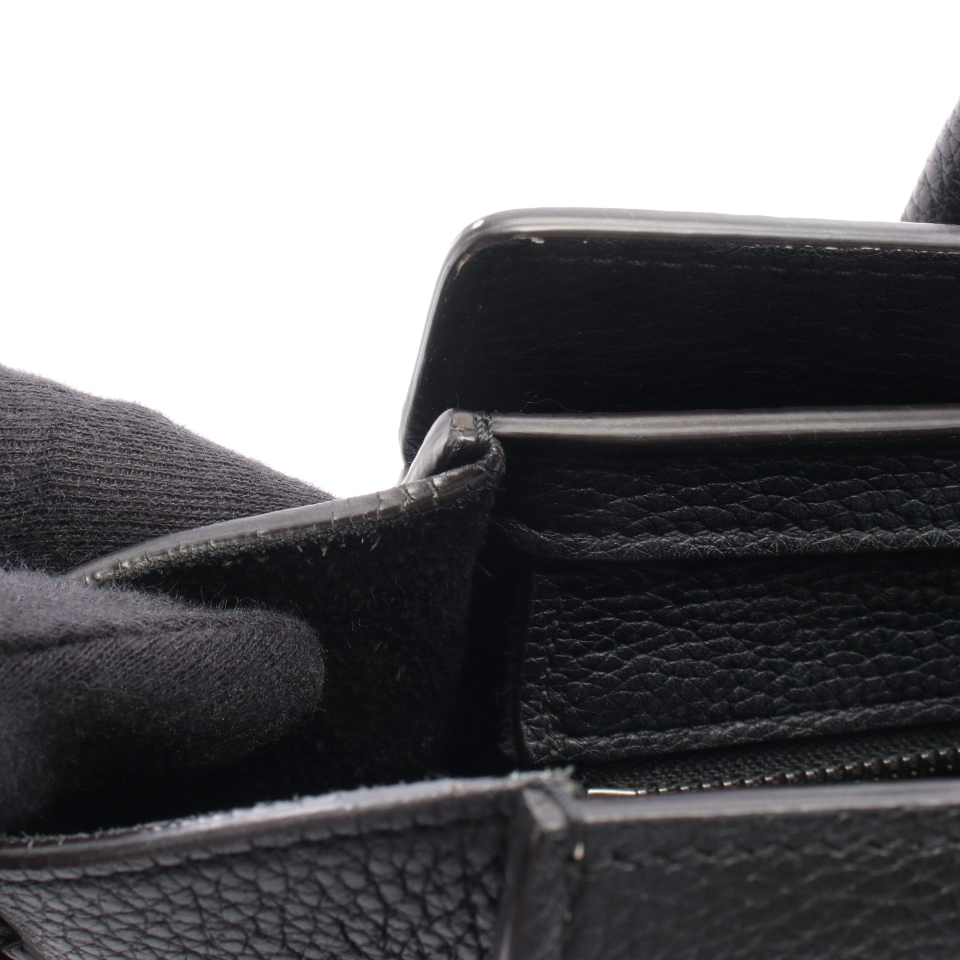 ラゲージ ナノショッパー ハンドバッグ レザー ブラック 2WAY セリーヌ バッグ CELINE