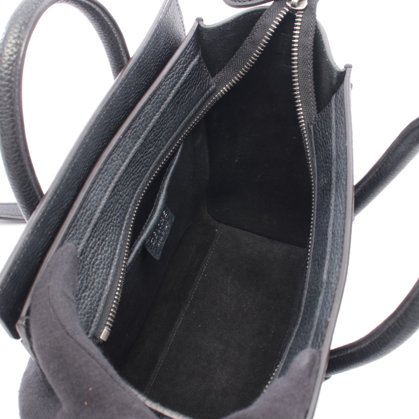 ラゲージ ナノショッパー ハンドバッグ レザー ブラック 2WAY セリーヌ バッグ CELINE