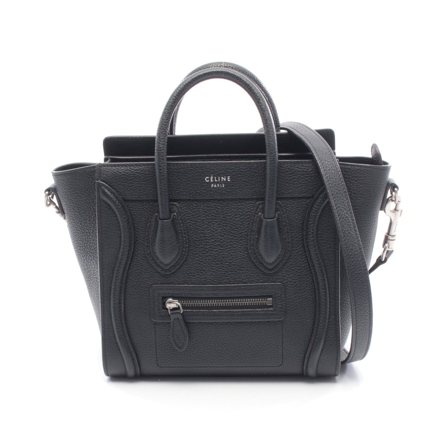 ラゲージ ナノショッパー ハンドバッグ レザー ブラック 2WAY セリーヌ バッグ CELINE