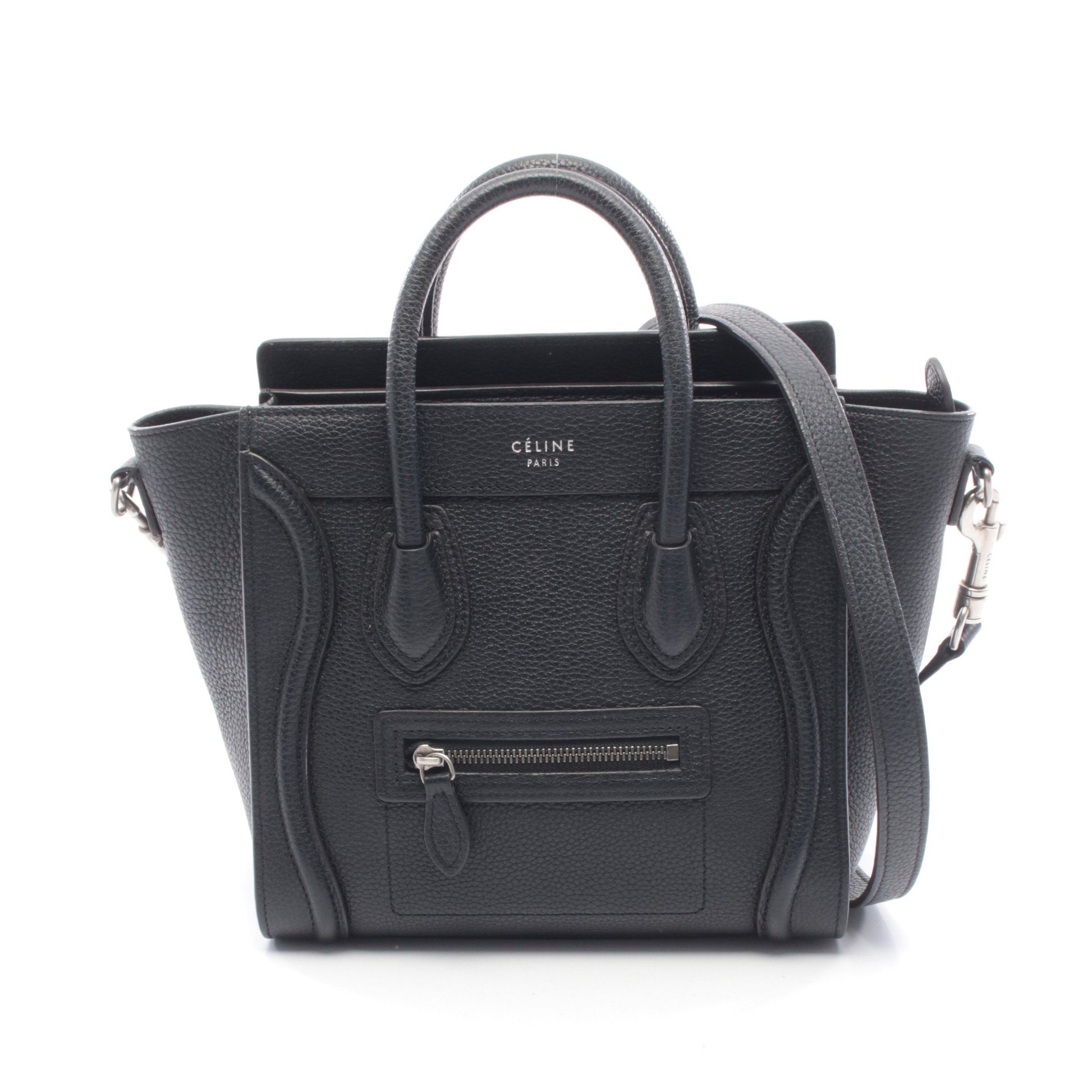 ラゲージ ナノショッパー ハンドバッグ レザー ブラック 2WAY セリーヌ バッグ CELINE
