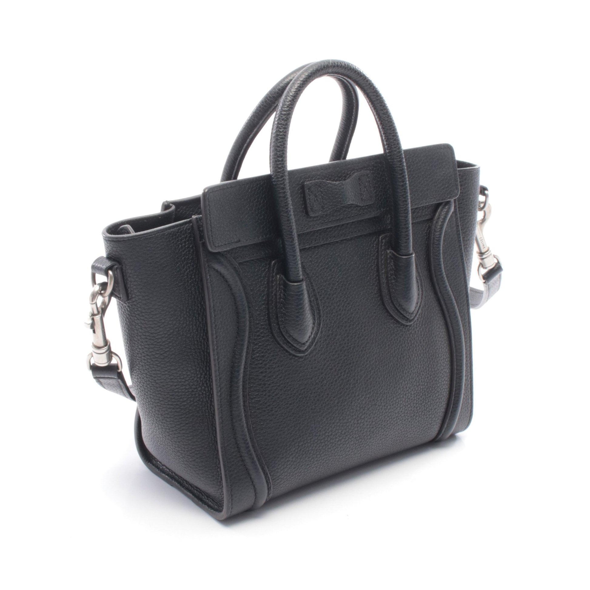 ラゲージ ナノショッパー ハンドバッグ レザー ブラック 2WAY セリーヌ バッグ CELINE