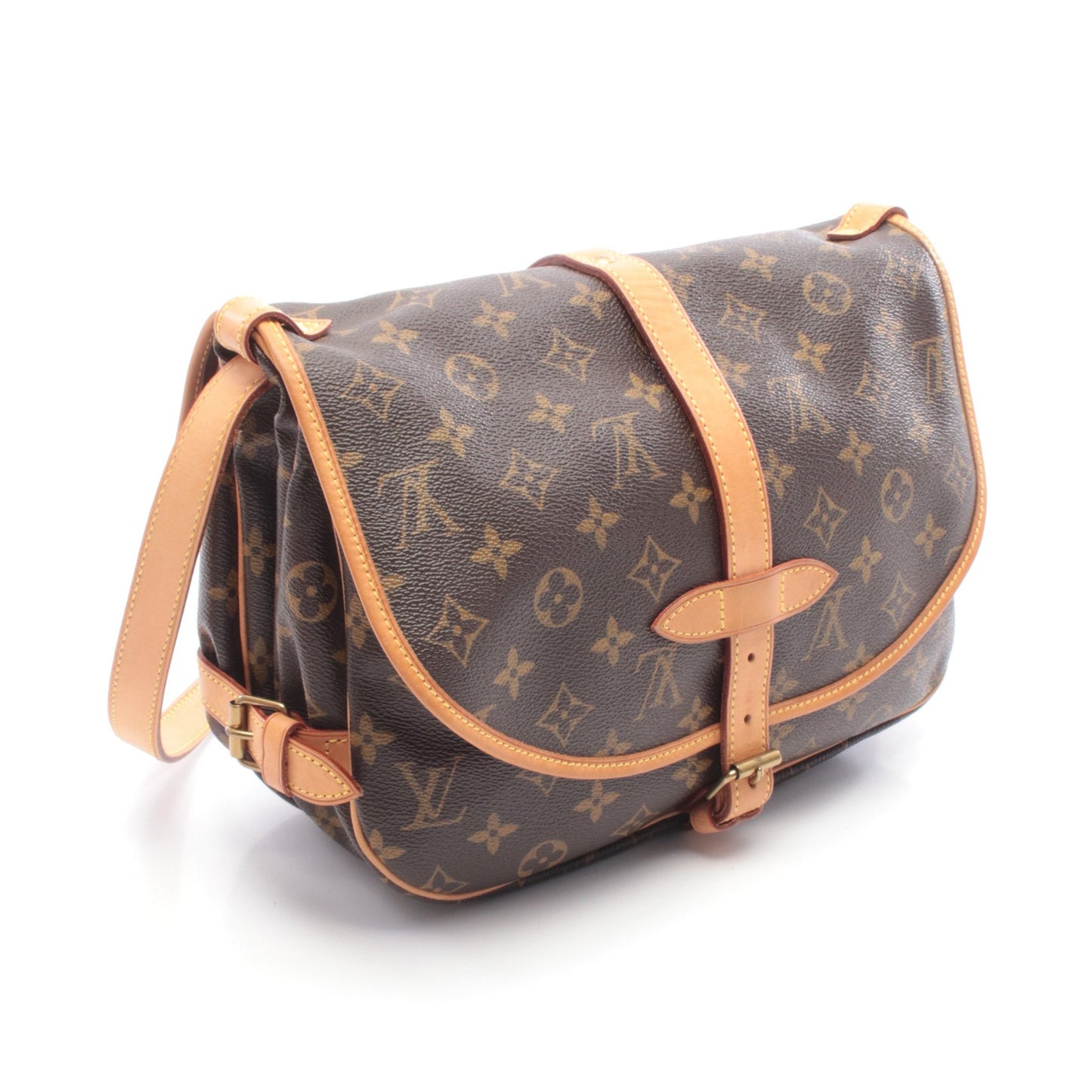 ソミュール30 モノグラム ショルダーバッグ PVC レザー ブラウン ルイヴィトン バッグ LOUIS VUITTON