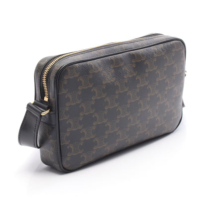 トリオンフ ミディアム メッセンジャーバッグ ショルダーバッグ PVC レザー ブラック ブラウン セリーヌ バッグ CELINE