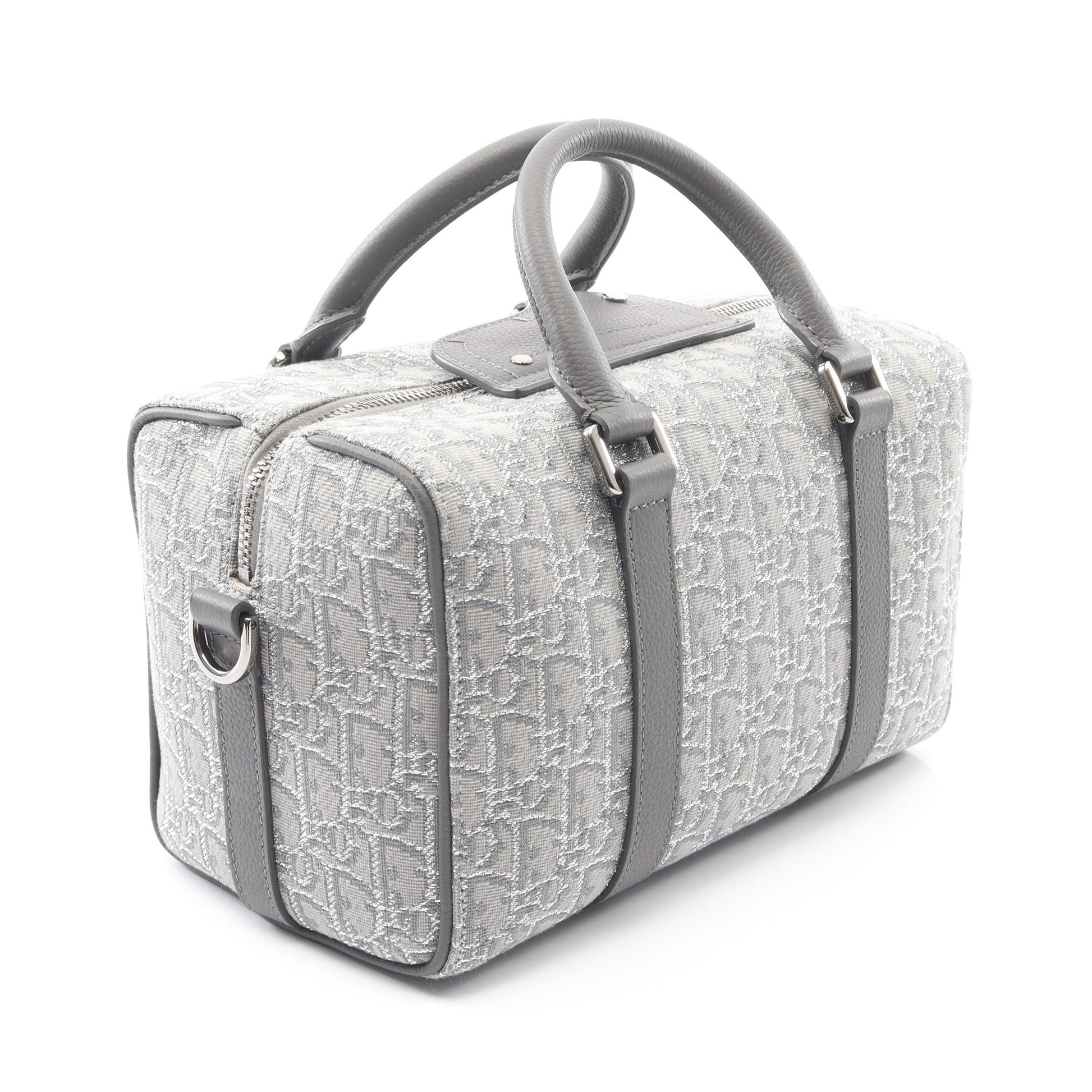 LINGOT26 ランゴ オブリーク ハンドバッグ キャンバス レザー グレー 2WAY クリスチャンディオール バッグ Christian Dior