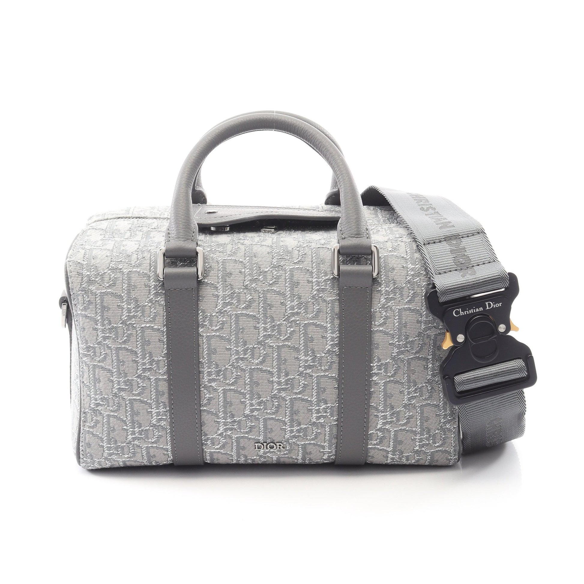 LINGOT26 ランゴ オブリーク ハンドバッグ キャンバス レザー グレー 2WAY クリスチャンディオール バッグ Christian Dior