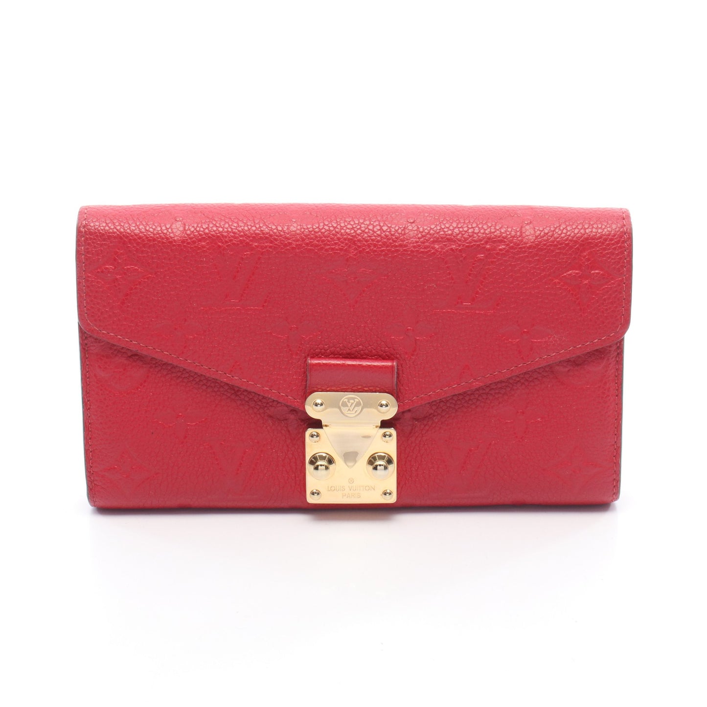 ポルトフォイユメティス アンプラント スカーレット 二つ折り長財布 レザー レッド ルイヴィトン 財布・小物 LOUIS VUITTON
