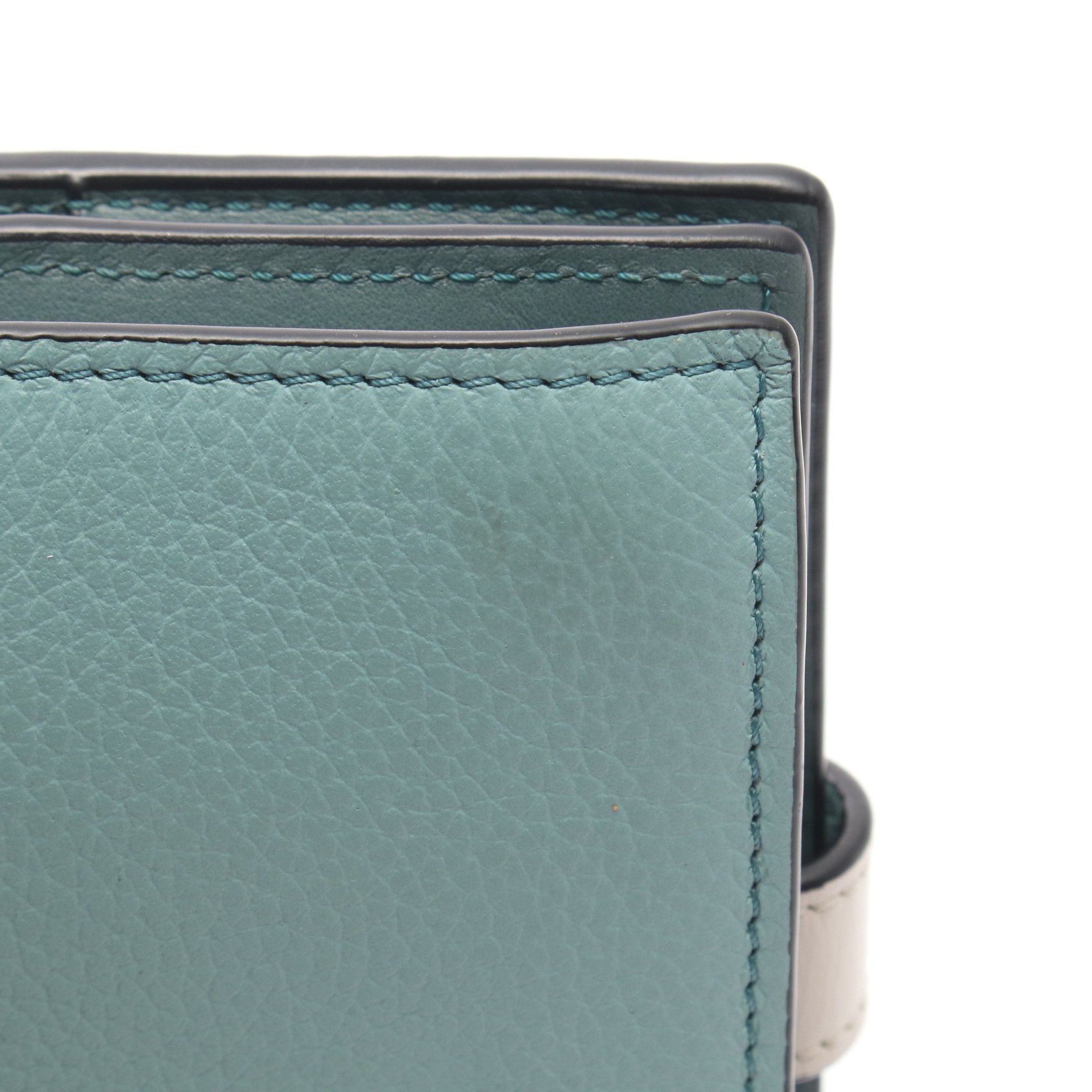 ロエベ 2つ折り財布 - ブルー レザー LOEWE（ロエベ） 財布 メンズ 二つ折り札入れ アナグラムロゴ スムース