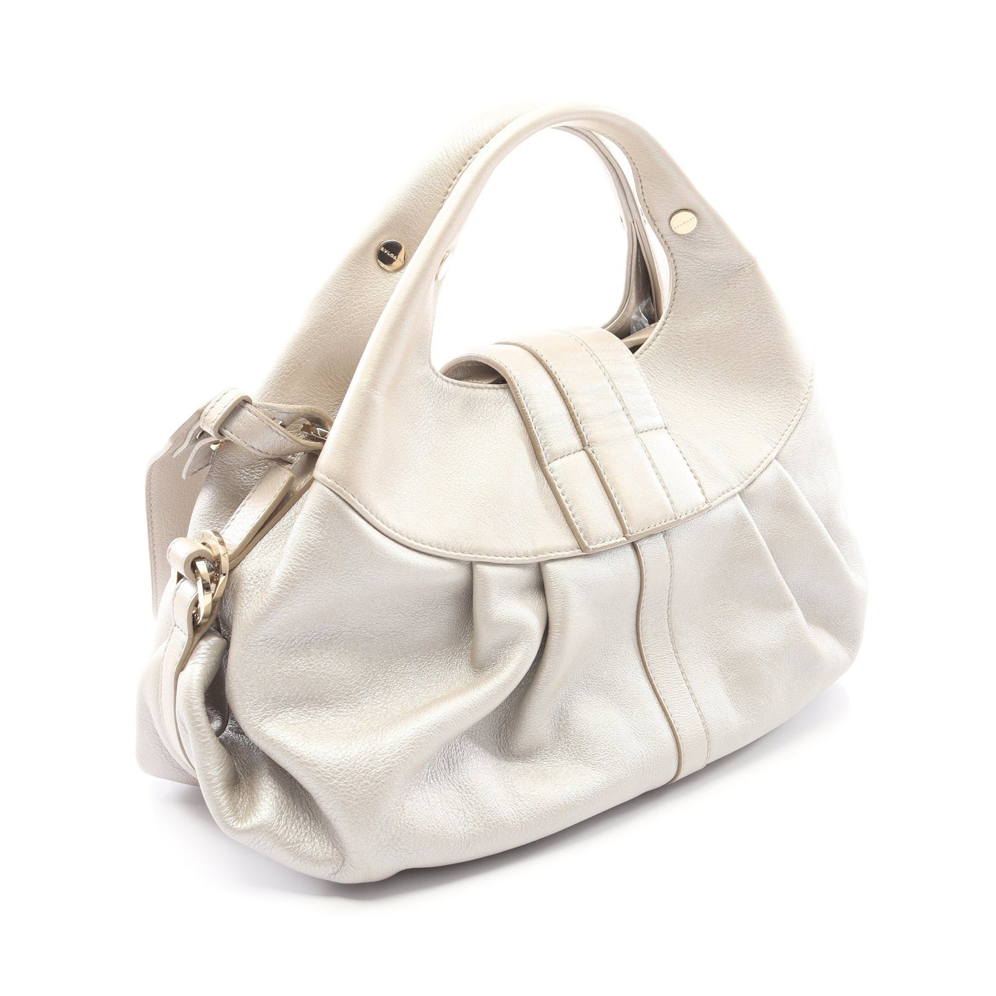 チャンドラ ハンドバッグ レザー ライトグレー 2WAY ブルガリ バッグ BVLGARI
