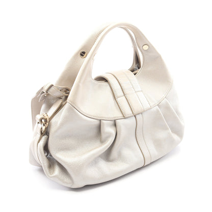 チャンドラ ハンドバッグ レザー ライトグレー 2WAY ブルガリ バッグ BVLGARI
