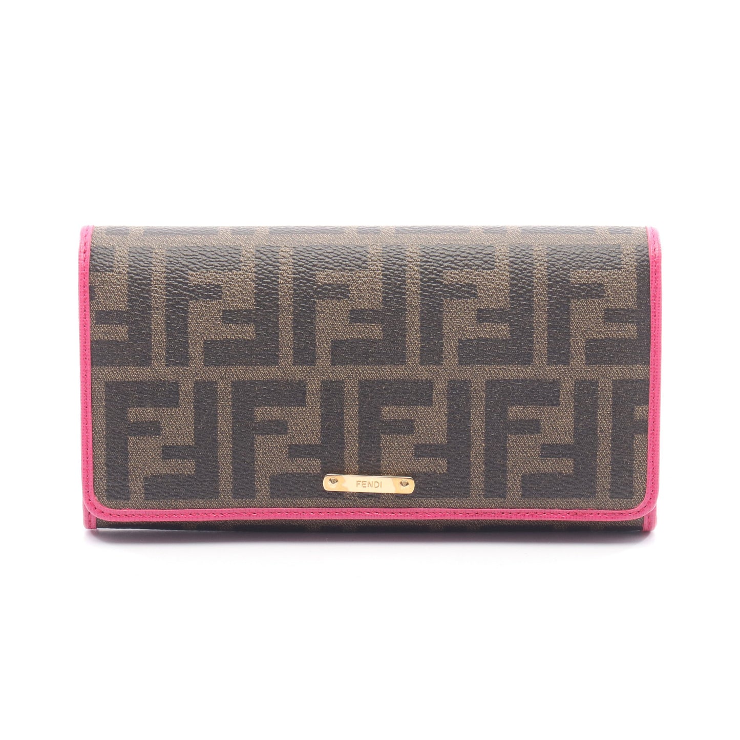ズッカ 二つ折り長財布 PVC レザー ブラウン ブラック ピンク フェンディ 財布・小物 FENDI