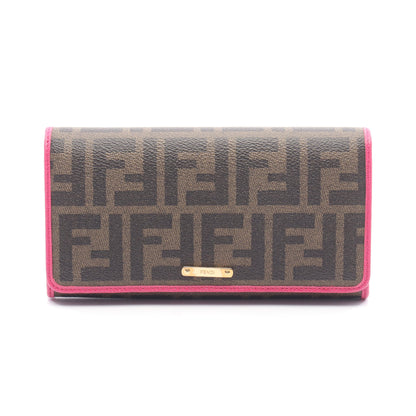 ズッカ 二つ折り長財布 PVC レザー ブラウン ブラック ピンク フェンディ 財布・小物 FENDI