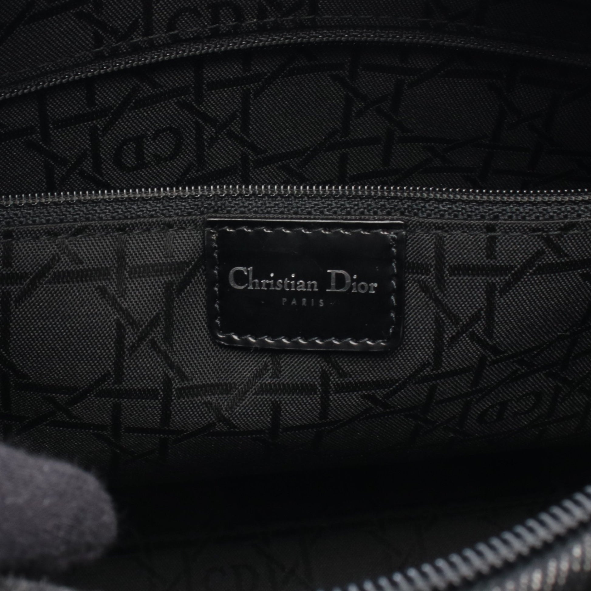 レディディオール ラージ カナージュ ハンドバッグ デニム レザー ブラック クリスチャンディオール バッグ Christian Dior