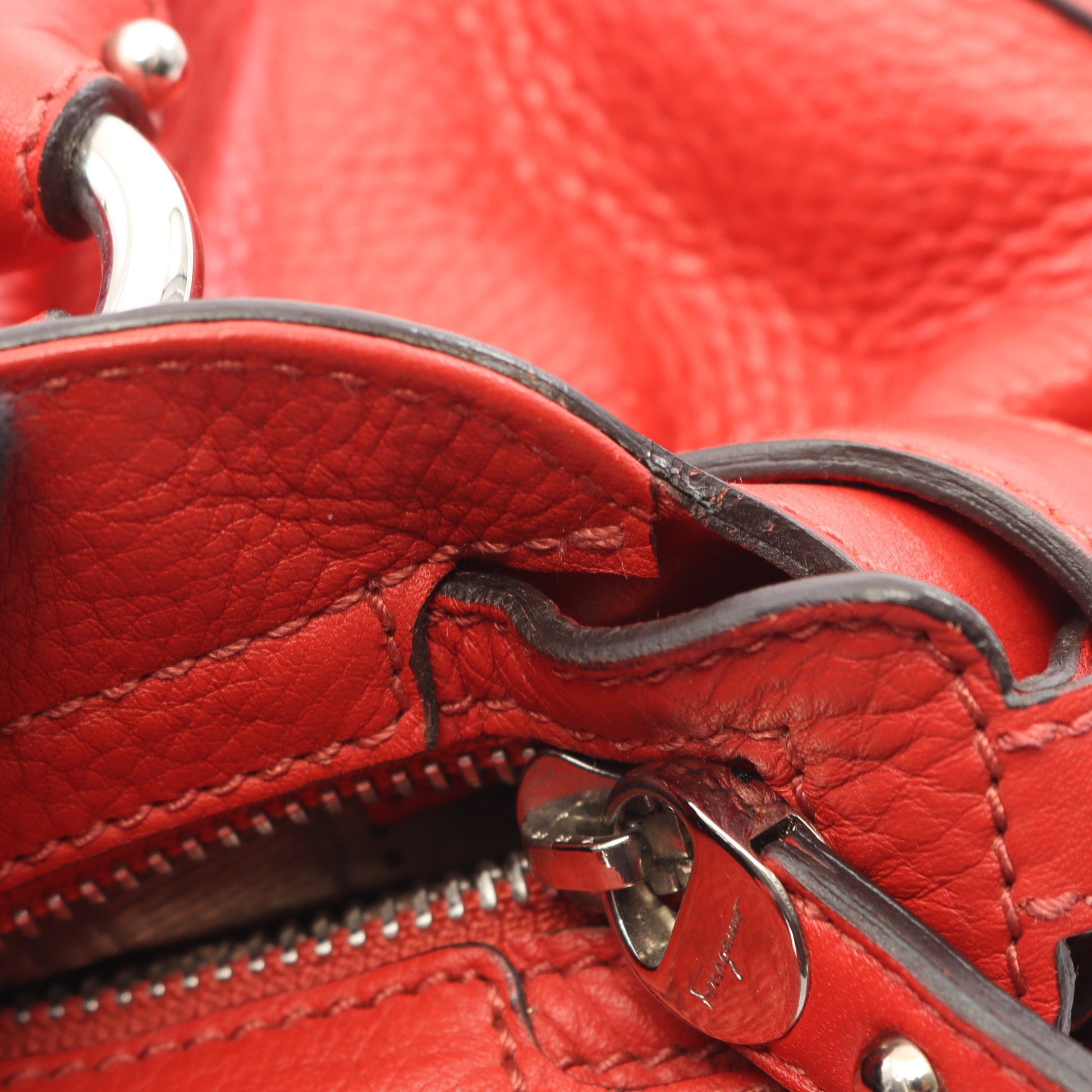 マリッサ ガンチーニ ハンドバッグ レザー レッド サルヴァトーレフェラガモ バッグ Salvatore Ferragamo