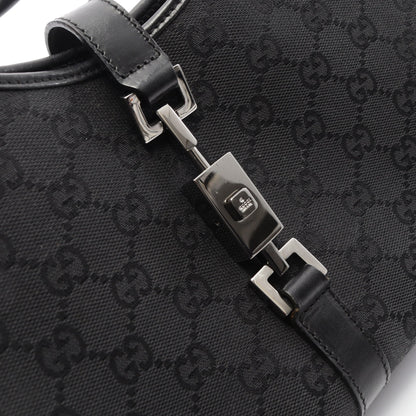 ジャッキー GGキャンバス ショルダーバッグ キャンバス レザー ブラック グッチ バッグ GUCCI