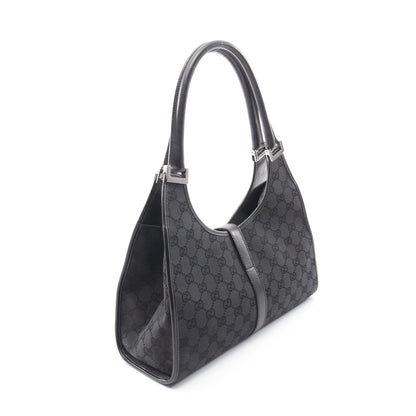 ジャッキー GGキャンバス ショルダーバッグ キャンバス レザー ブラック グッチ バッグ GUCCI
