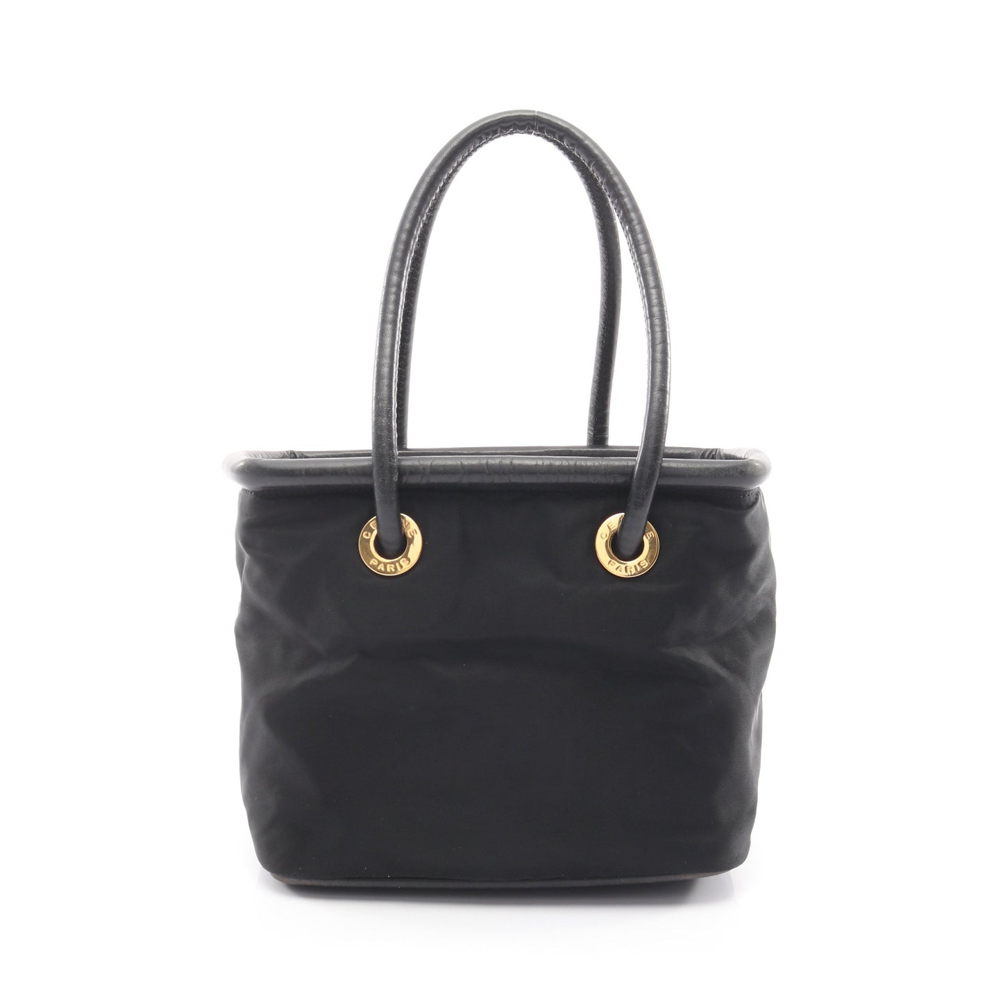 サークルロゴ ハンドバッグ ナイロン レザー ブラック セリーヌ バッグ CELINE