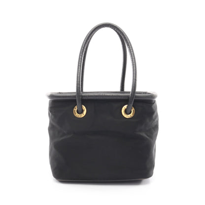 サークルロゴ ハンドバッグ ナイロン レザー ブラック セリーヌ バッグ CELINE