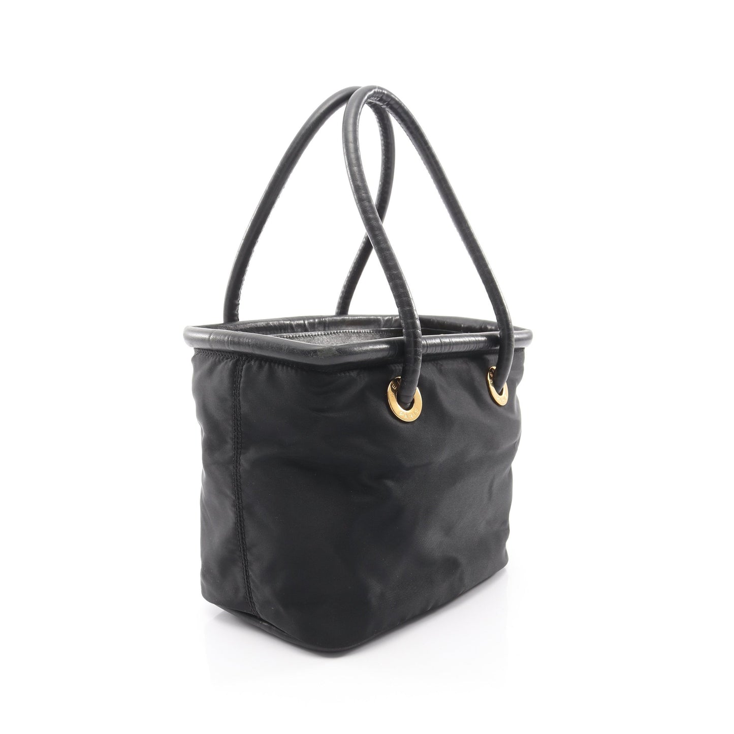 サークルロゴ ハンドバッグ ナイロン レザー ブラック セリーヌ バッグ CELINE