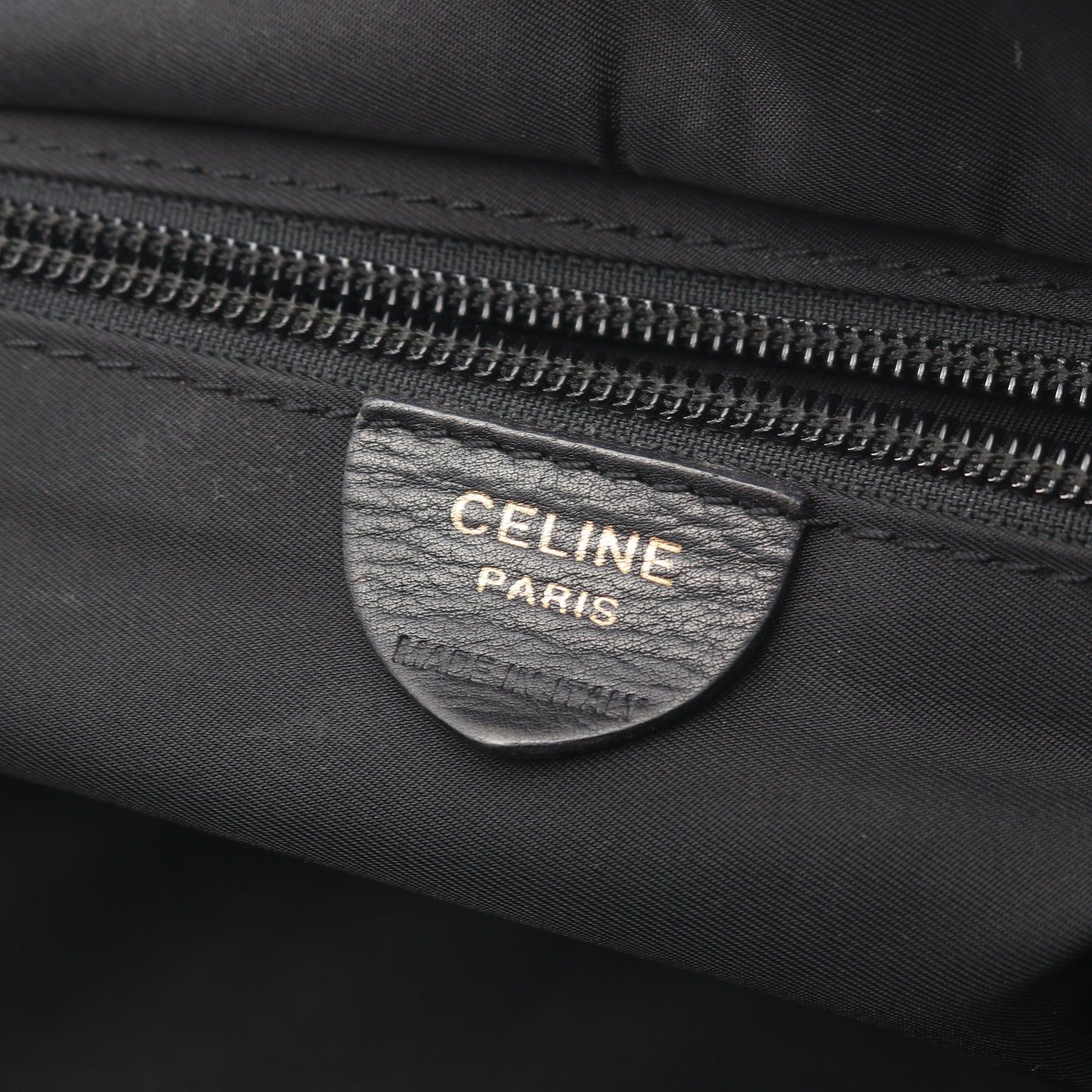 サークルロゴ ハンドバッグ ナイロン レザー ブラック セリーヌ バッグ CELINE