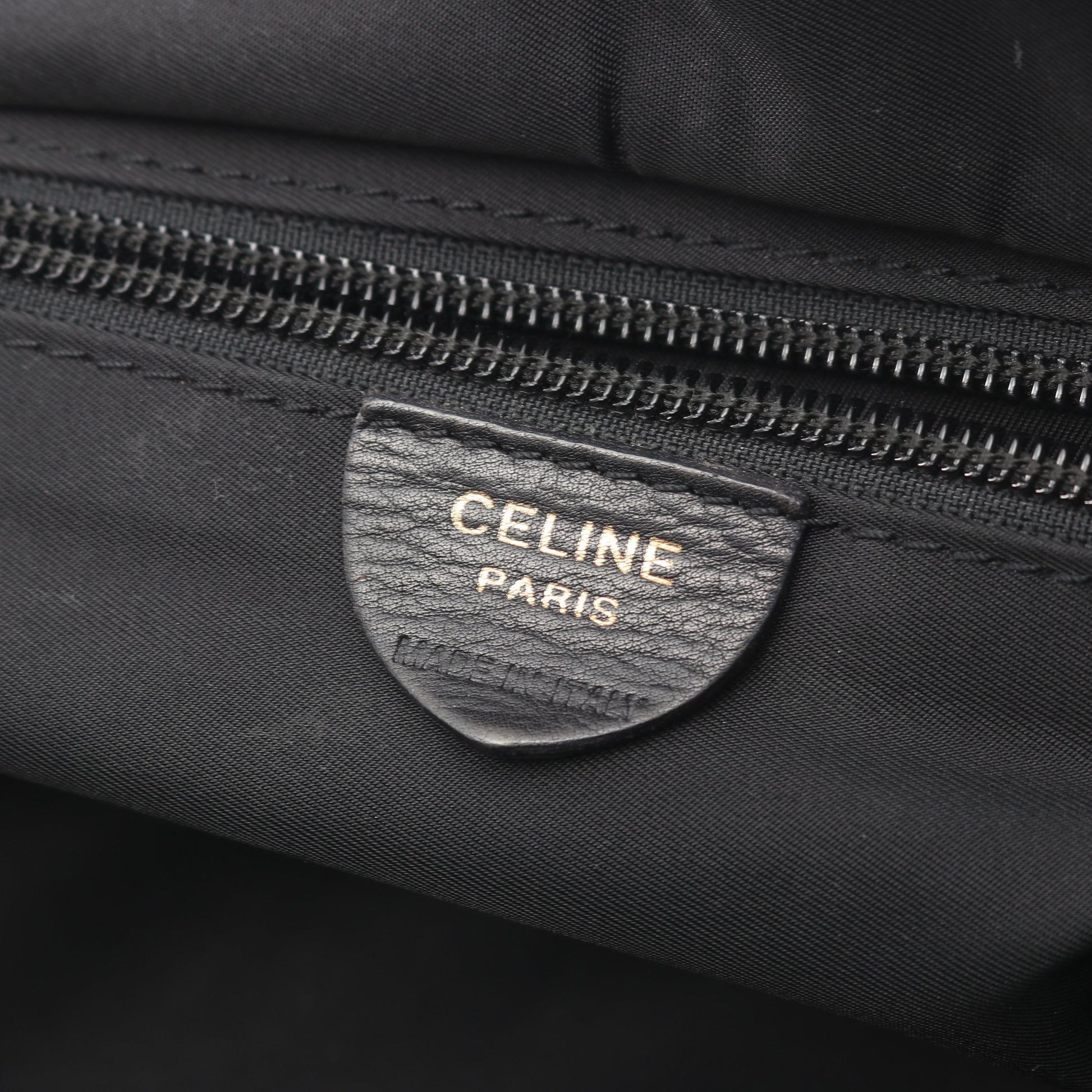サークルロゴ ハンドバッグ ナイロン レザー ブラック セリーヌ バッグ CELINE