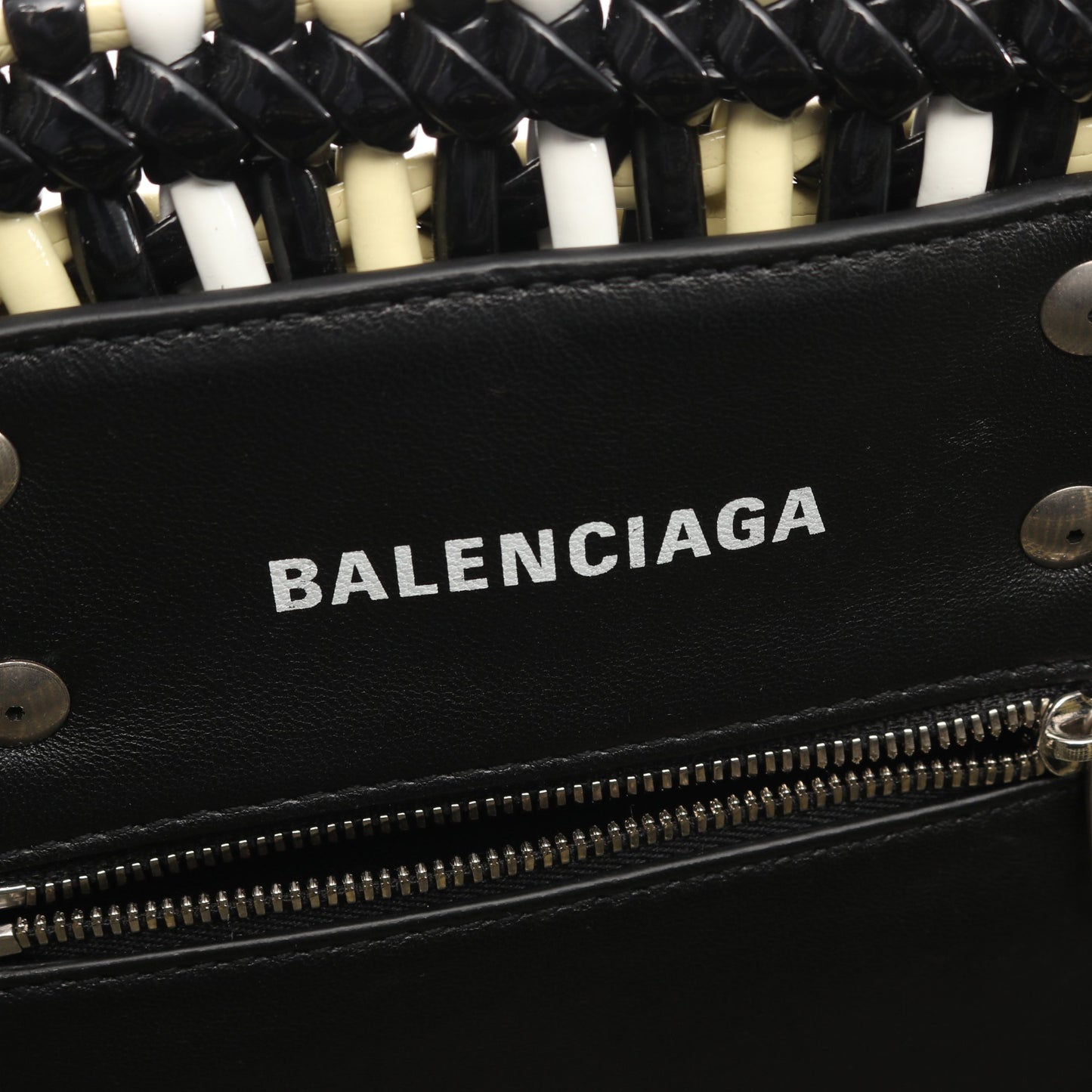 ビストロXS かごバッグ ハンドバッグ ブラック イエロー 2WAY バレンシアガ バッグ BALENCIAGA