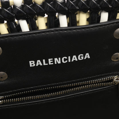 ビストロXS かごバッグ ハンドバッグ ブラック イエロー 2WAY バレンシアガ バッグ BALENCIAGA