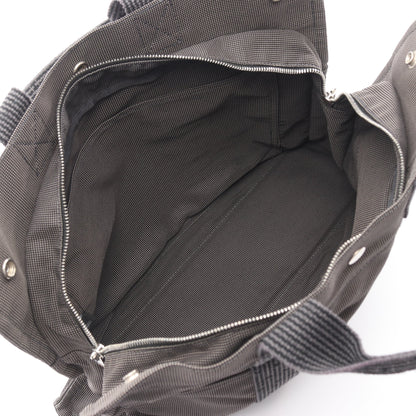 エールラインMM ハンドバッグ トートバッグ ナイロンキャンバス ダークグレー シルバー金具 エルメス バッグ HERMES