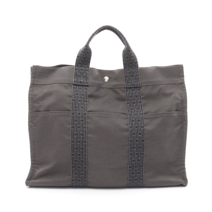 エールラインMM ハンドバッグ トートバッグ ナイロンキャンバス ダークグレー シルバー金具 エルメス バッグ HERMES