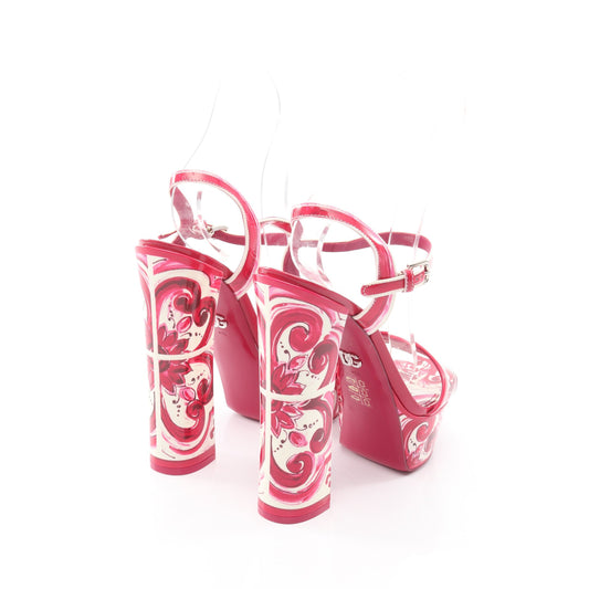 マヨリカ サンダル エナメルレザー ピンクパープル ホワイト ドルチェアンドガッバーナ