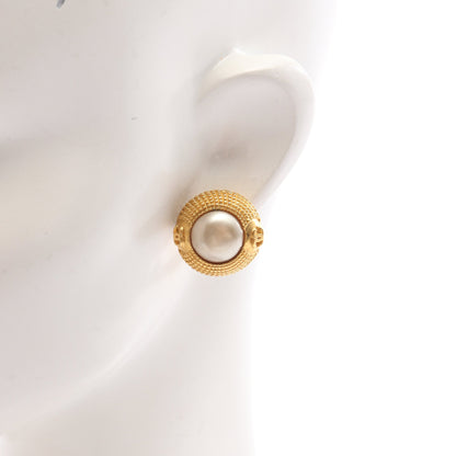 ココマーク ヴィンテージ イヤリング GP フェイクパール ゴールド オフホワイト シャネル アクセサリー CHANEL
