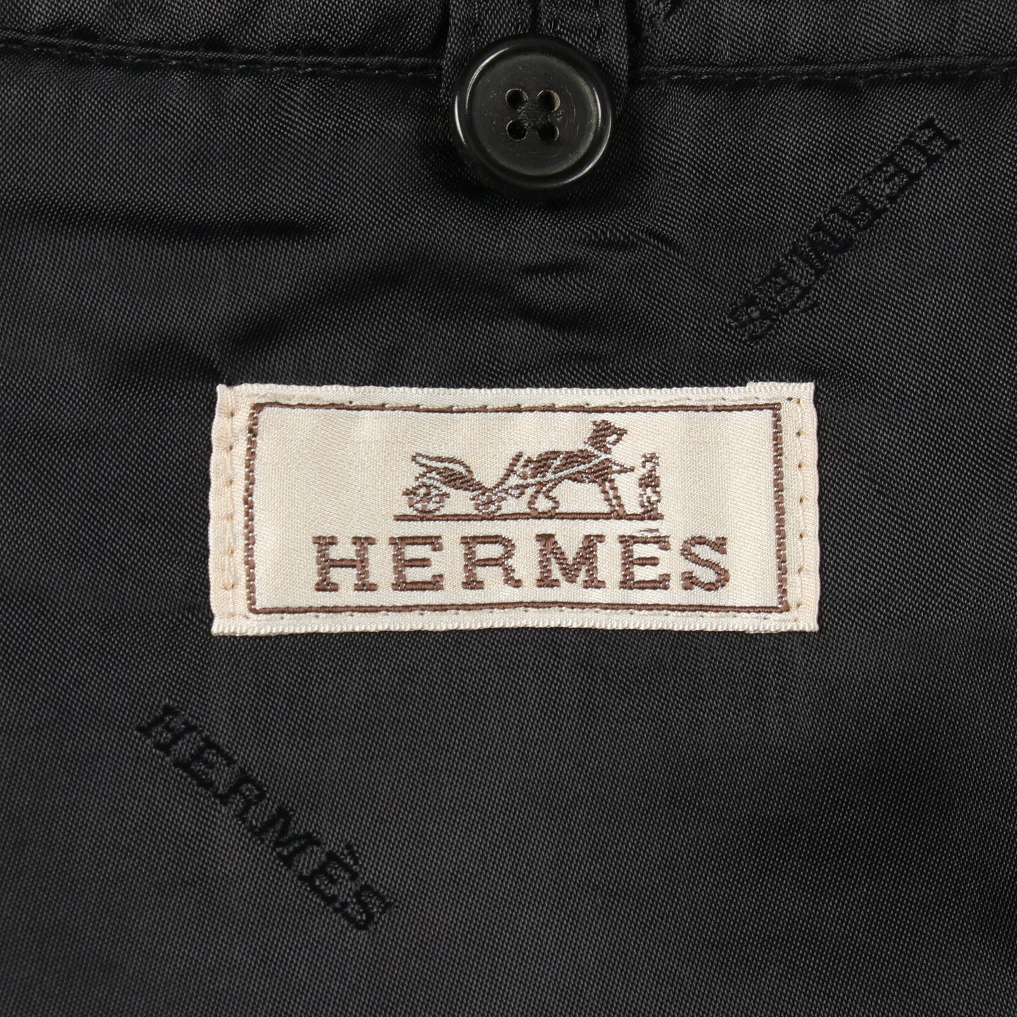 グレンチェック ステンカラーコート ナイロン ブラック エルメス アウター HERMES